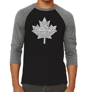 CANADIAN NATIONAL ANTHEM - Men's Raglan Baseball Word Art T-Shirt