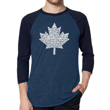 Load image into Gallery viewer, CANADIAN NATIONAL ANTHEM - Men&#39;s Raglan Baseball Word Art T-Shirt