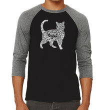 Load image into Gallery viewer, Cat - Men&#39;s Raglan Baseball Word Art T-Shirt