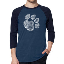 Load image into Gallery viewer, Cat Paw - Men&#39;s Raglan Baseball Word Art T-Shirt