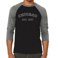 Load image into Gallery viewer, Chicago 1837 - Men&#39;s Raglan Baseball Word Art T-Shirt