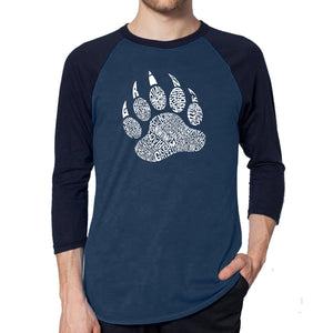 Types of Bears - Men's Raglan Baseball Word Art T-Shirt
