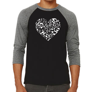 Heart Notes  - Men's Raglan Baseball Word Art T-Shirt