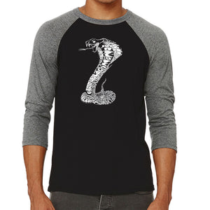 Types of Snakes - Men's Raglan Baseball Word Art T-Shirt