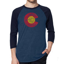 Load image into Gallery viewer, Colorado - Men&#39;s Raglan Baseball Word Art T-Shirt