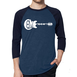 COME TOGETHER - Men's Raglan Baseball Word Art T-Shirt