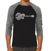 Load image into Gallery viewer, Country Guitar - Men&#39;s Raglan Baseball Word Art T-Shirt