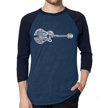 Load image into Gallery viewer, Country Guitar - Men&#39;s Raglan Baseball Word Art T-Shirt