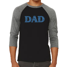 Load image into Gallery viewer, Dad - Men&#39;s Raglan Baseball Word Art Tshirt
