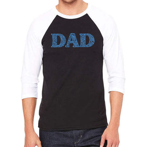 Dad - Men's Raglan Baseball Word Art Tshirt