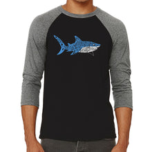 Load image into Gallery viewer, Daddy Shark - Men&#39;s Raglan Baseball Word Art Tshirt