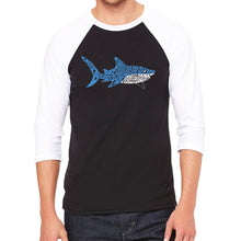 Load image into Gallery viewer, Daddy Shark - Men&#39;s Raglan Baseball Word Art Tshirt