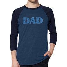 Load image into Gallery viewer, Dad - Men&#39;s Raglan Baseball Word Art Tshirt