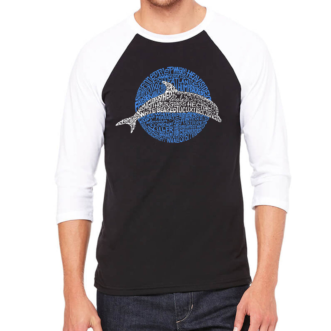 Species of Dolphin - Men's Raglan Baseball Word Art T-Shirt