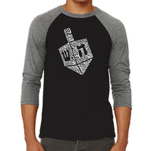 Load image into Gallery viewer, Hanukkah Dreidel - Men&#39;s Raglan Baseball Word Art T-Shirt