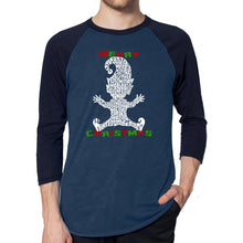 Load image into Gallery viewer, Christmas Elf - Men&#39;s Raglan Baseball Word Art T-Shirt