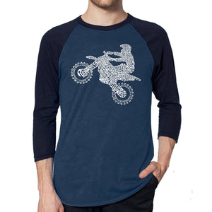 FMX Freestyle Motocross - Men's Raglan Baseball Word Art T-Shirt