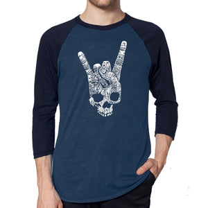 Heavy Metal Genres - Men's Raglan Baseball Word Art T-Shirt