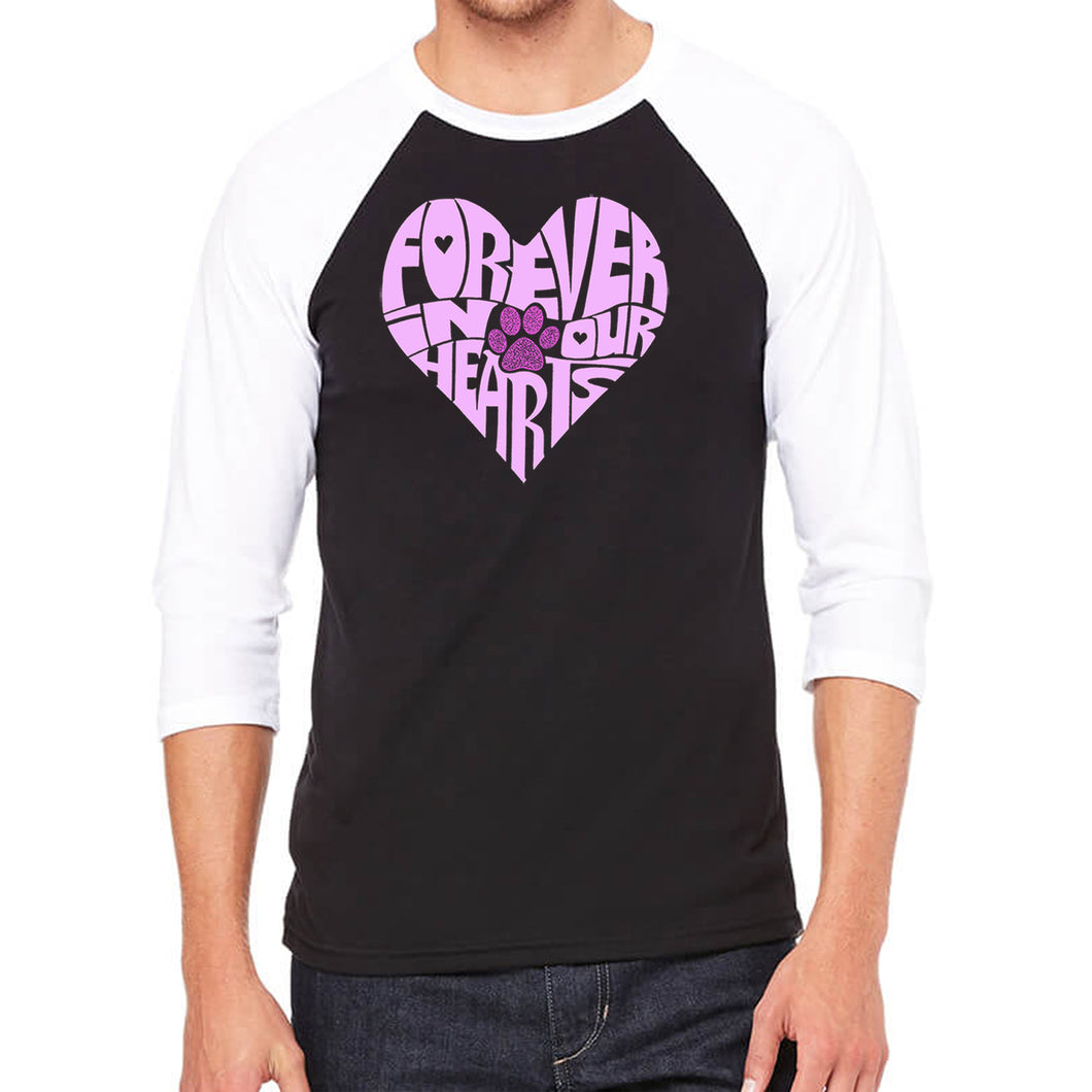 Forever In Our Hearts - Men's Raglan Baseball Word Art T-Shirt