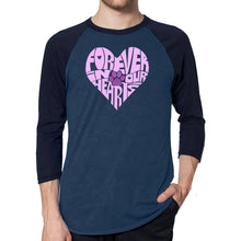 Load image into Gallery viewer, Forever In Our Hearts - Men&#39;s Raglan Baseball Word Art T-Shirt