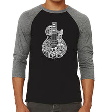 Load image into Gallery viewer, Rock Guitar - Men&#39;s Raglan Baseball Word Art T-Shirt