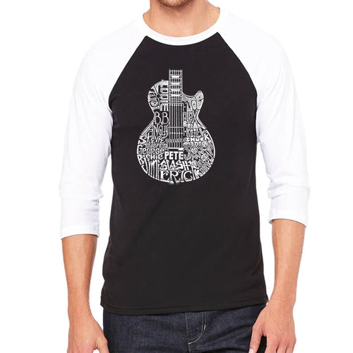 Rock Guitar - Men's Raglan Baseball Word Art T-Shirt