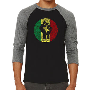 Get Up Stand Up  - Men's Raglan Baseball Word Art T-Shirt