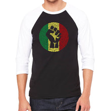 Load image into Gallery viewer, Get Up Stand Up  - Men&#39;s Raglan Baseball Word Art T-Shirt