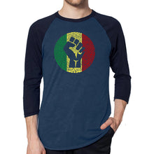 Load image into Gallery viewer, Get Up Stand Up  - Men&#39;s Raglan Baseball Word Art T-Shirt