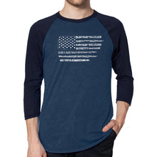 Load image into Gallery viewer, Glory Hallelujah Flag  - Men&#39;s Raglan Baseball Word Art T-Shirt