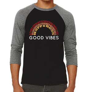 Good Vibes - Men's Raglan Baseball Word Art T-Shirt