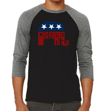 Load image into Gallery viewer, REPUBLICAN GOP - Men&#39;s Raglan Baseball Word Art T-Shirt
