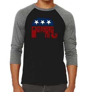 REPUBLICAN GOP - Men's Raglan Baseball Word Art T-Shirt