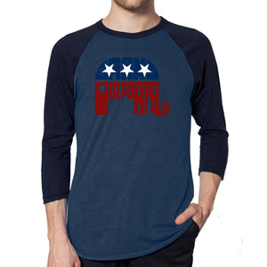 REPUBLICAN GOP - Men's Raglan Baseball Word Art T-Shirt