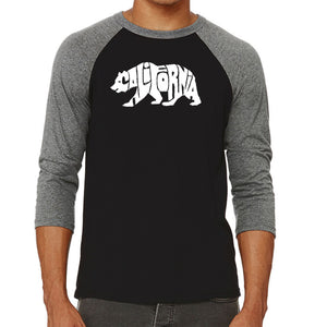 California Bear - Men's Raglan Baseball Word Art T-Shirt