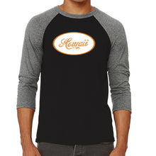 Load image into Gallery viewer, HAWAIIAN ISLAND NAMES &amp; IMAGERY - Men&#39;s Raglan Baseball Word Art T-Shirt