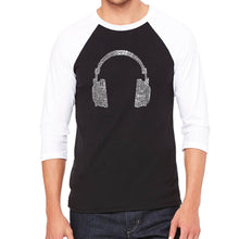 Load image into Gallery viewer, 63 DIFFERENT GENRES OF MUSIC - Men&#39;s Raglan Baseball Word Art T-Shirt