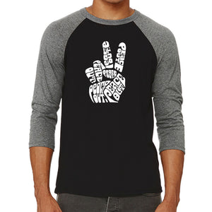 Peace Out  - Men's Raglan Baseball Word Art T-Shirt