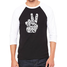 Load image into Gallery viewer, Peace Out  - Men&#39;s Raglan Baseball Word Art T-Shirt