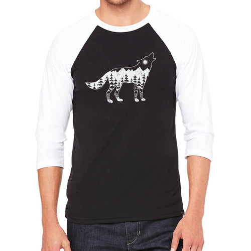 Howling Wolf  - Men's Raglan Baseball Word Art T-Shirt