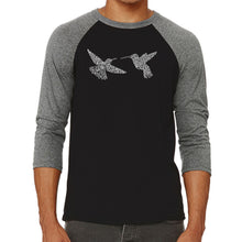 Load image into Gallery viewer, Hummingbirds - Men&#39;s Raglan Baseball Word Art T-Shirt