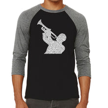Load image into Gallery viewer, ALL TIME JAZZ SONGS - Men&#39;s Raglan Baseball Word Art T-Shirt