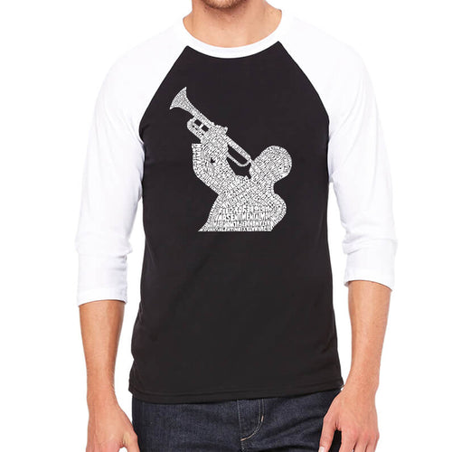 ALL TIME JAZZ SONGS - Men's Raglan Baseball Word Art T-Shirt