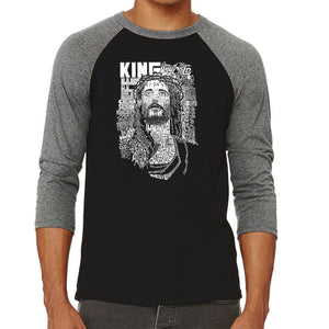 JESUS - Men's Raglan Baseball Word Art T-Shirt