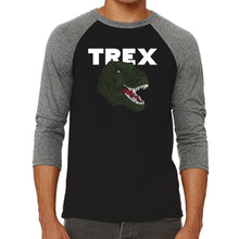 Load image into Gallery viewer, T-Rex Head  - Men&#39;s Raglan Baseball Word Art T-Shirt
