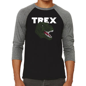 T-Rex Head  - Men's Raglan Baseball Word Art T-Shirt