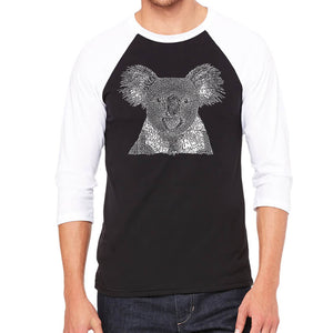 Koala - Men's Raglan Baseball Word Art T-Shirt