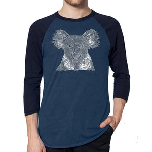 Koala - Men's Raglan Baseball Word Art T-Shirt