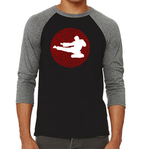 Types of Martial Arts - Men's Raglan Baseball Word Art T-Shirt
