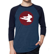 Load image into Gallery viewer, Types of Martial Arts - Men&#39;s Raglan Baseball Word Art T-Shirt